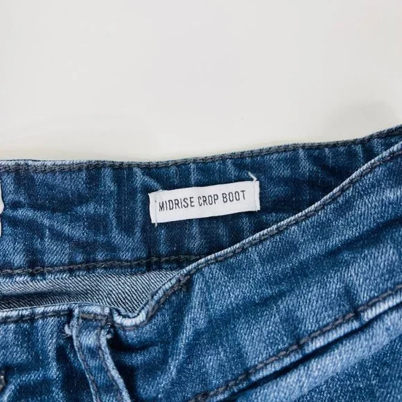 William Rast Blue Mid-Rise Crop Boot Jeans Juniors Size 28 Stretch - Picture 8 of 14